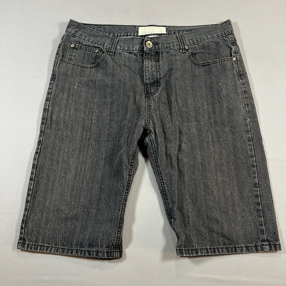 Ecko Unltd. Denim Shorts Mens 38 Charcoal Gray High Rise Cotton Relaxed Fit